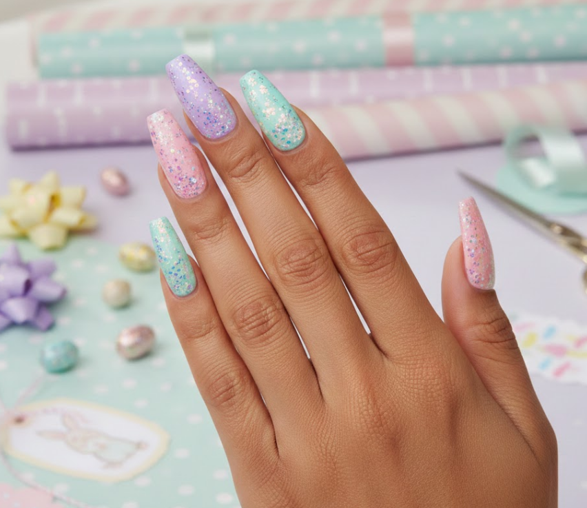 easter egg nail