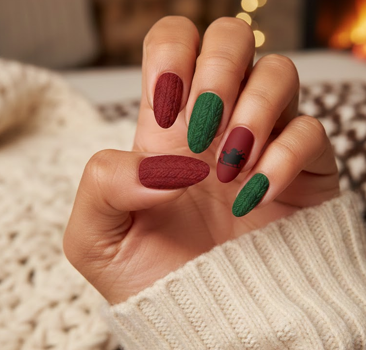 santa claus nails