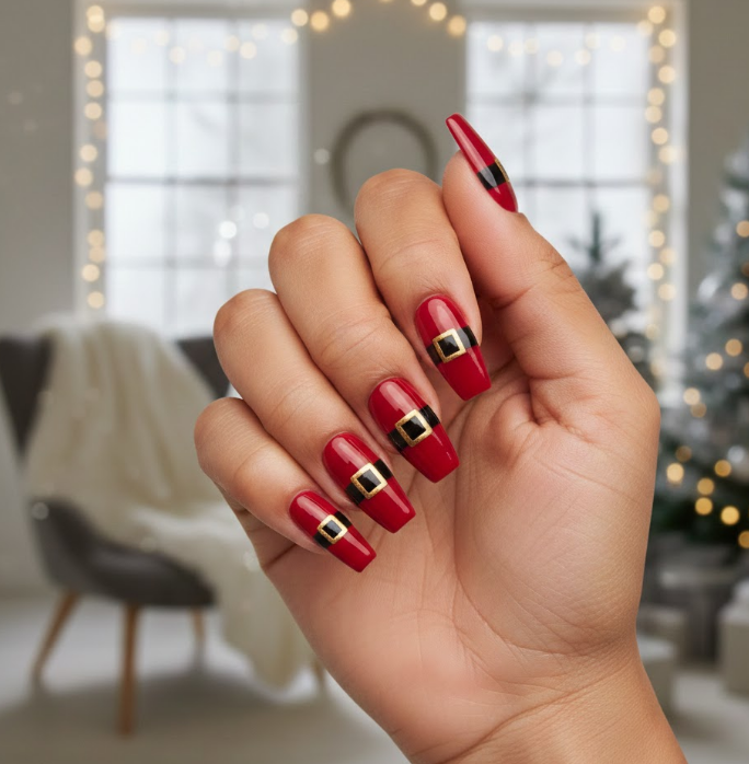 santa claus nails
