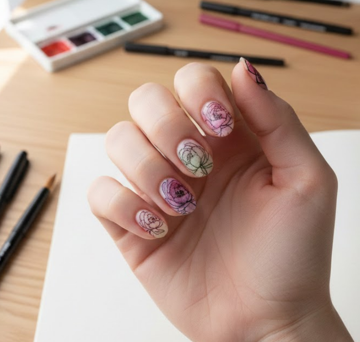 peony nails