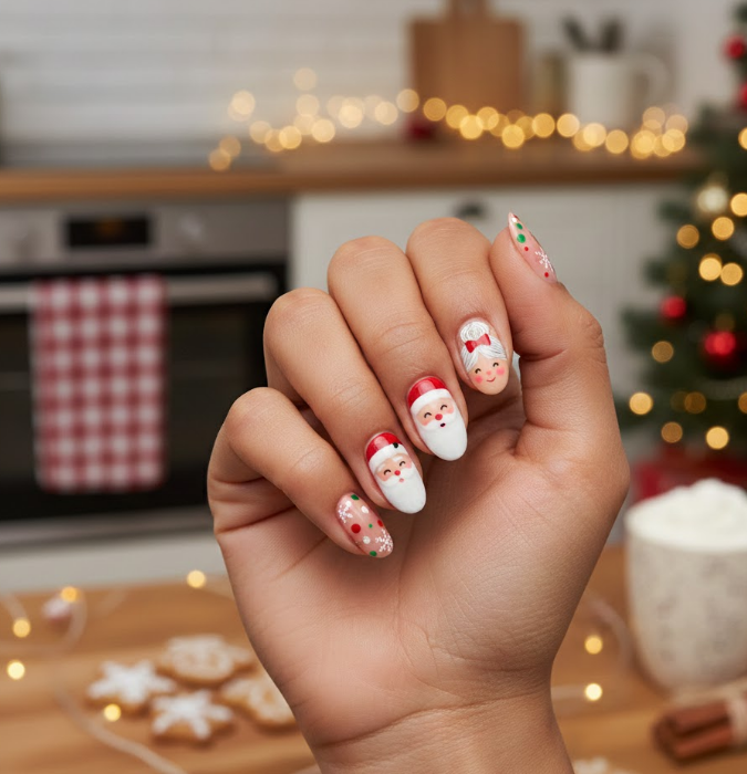 santa claus nails