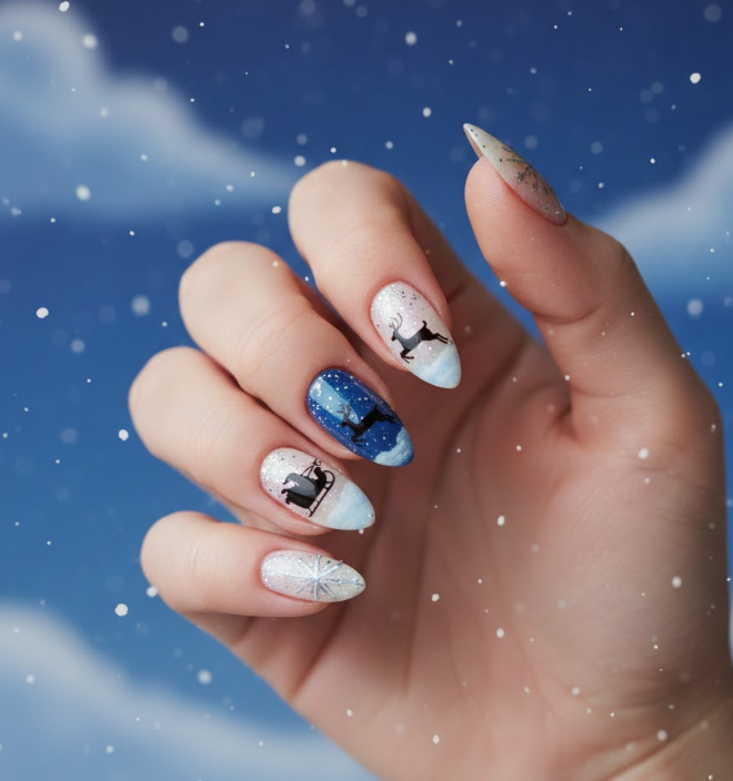 santa claus nails