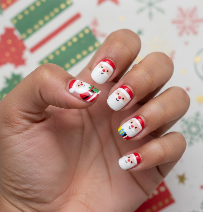 santa claus nails