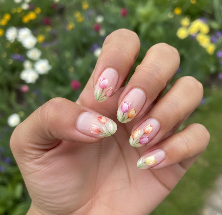 tulip nail designs