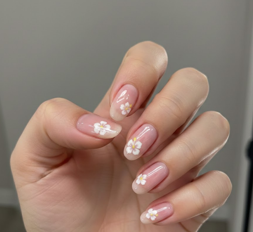 hibiscus nails