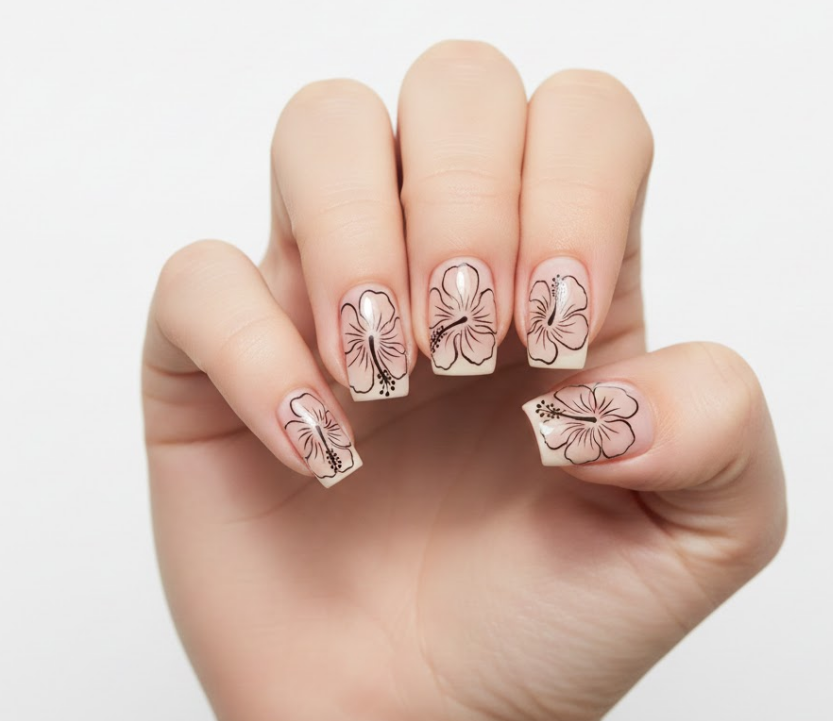 hibiscus nails