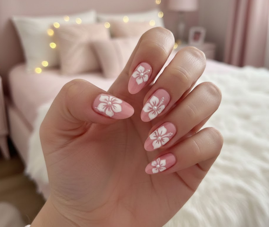 hibiscus nails