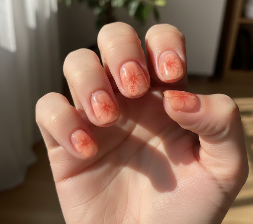 hibiscus nails