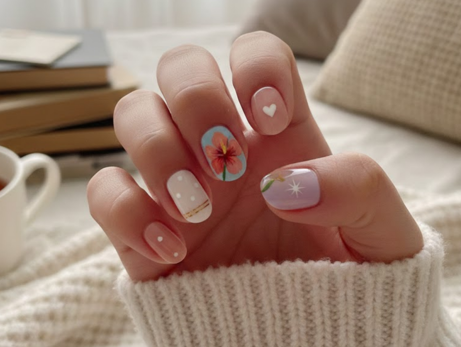 hibiscus nails