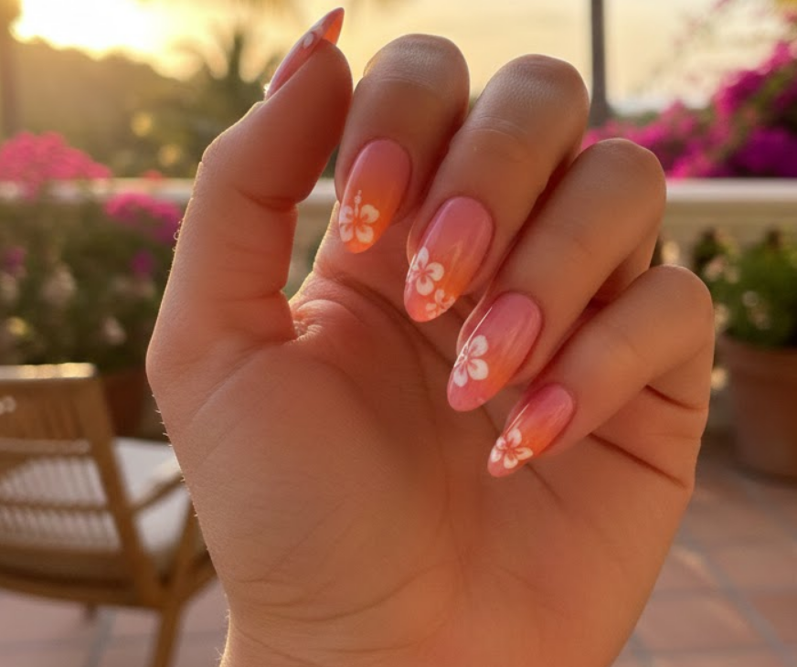 hibiscus nails