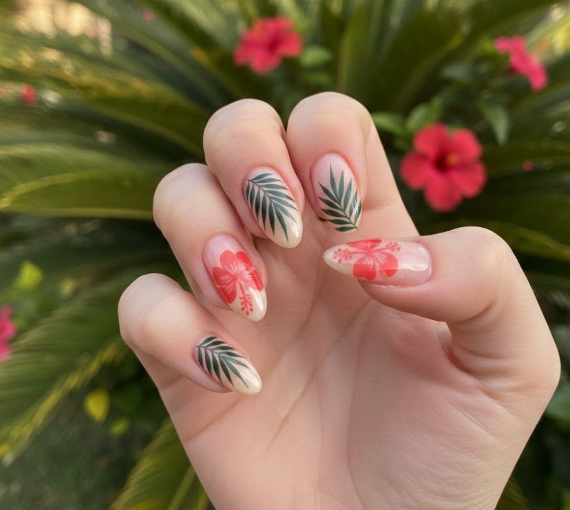 hibiscus nails