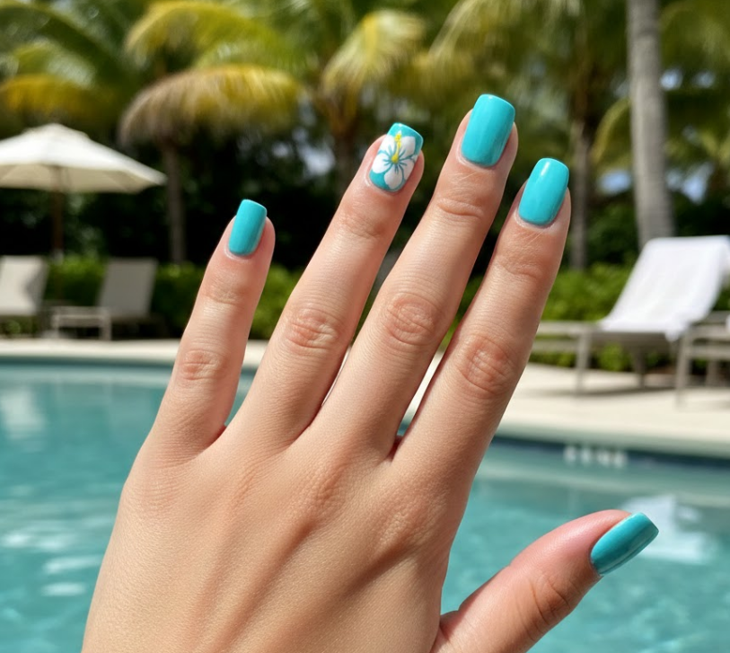 hibiscus nails