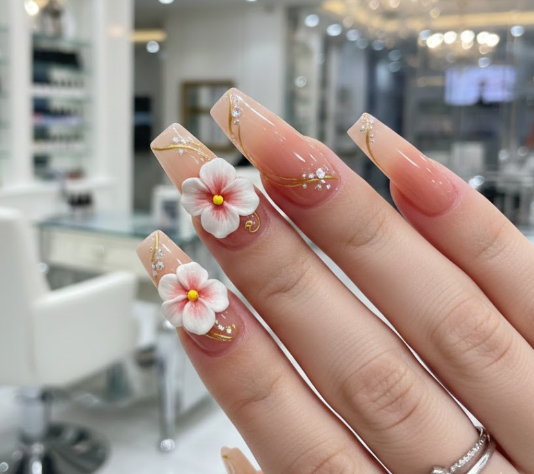 hibiscus nails