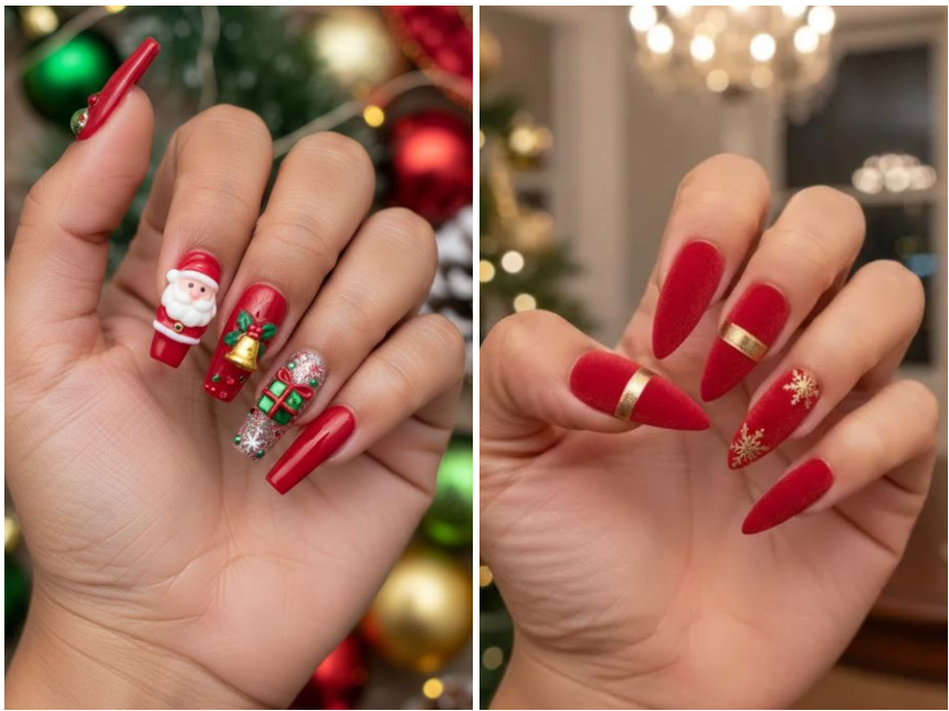 santa claus nails
