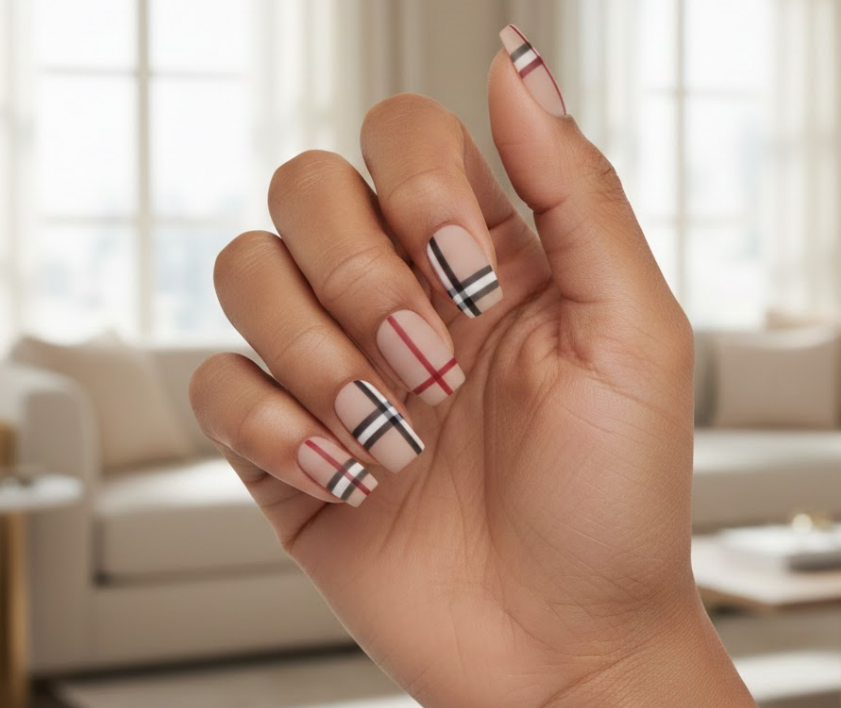 It’s the same plaid design but with a matte finish, so there’s no shine at all