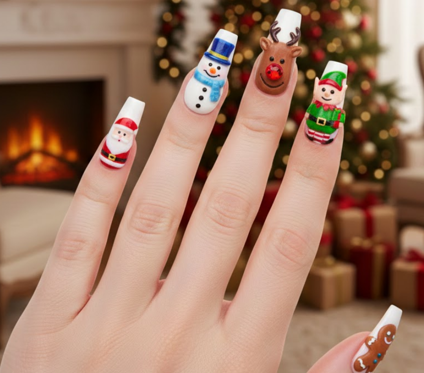 long christmas nails
