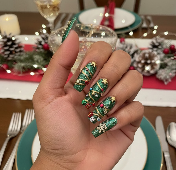 christmas tree nails