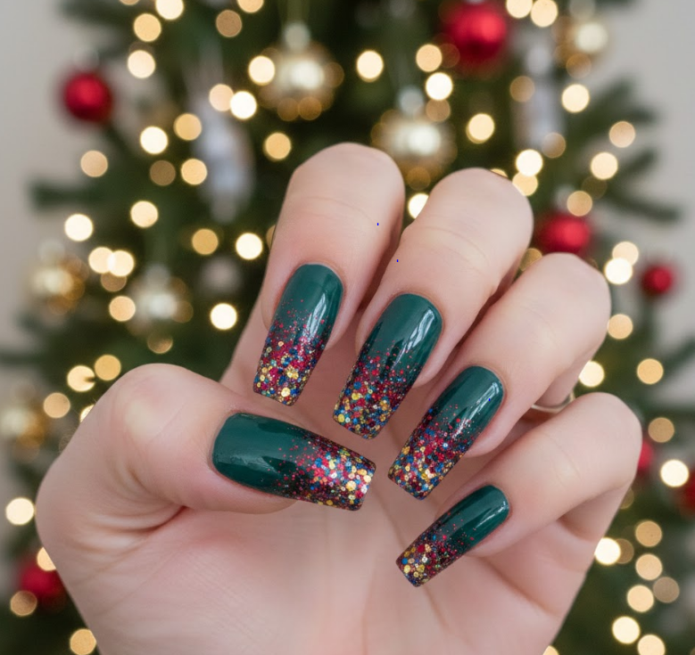 christmas ombre nails