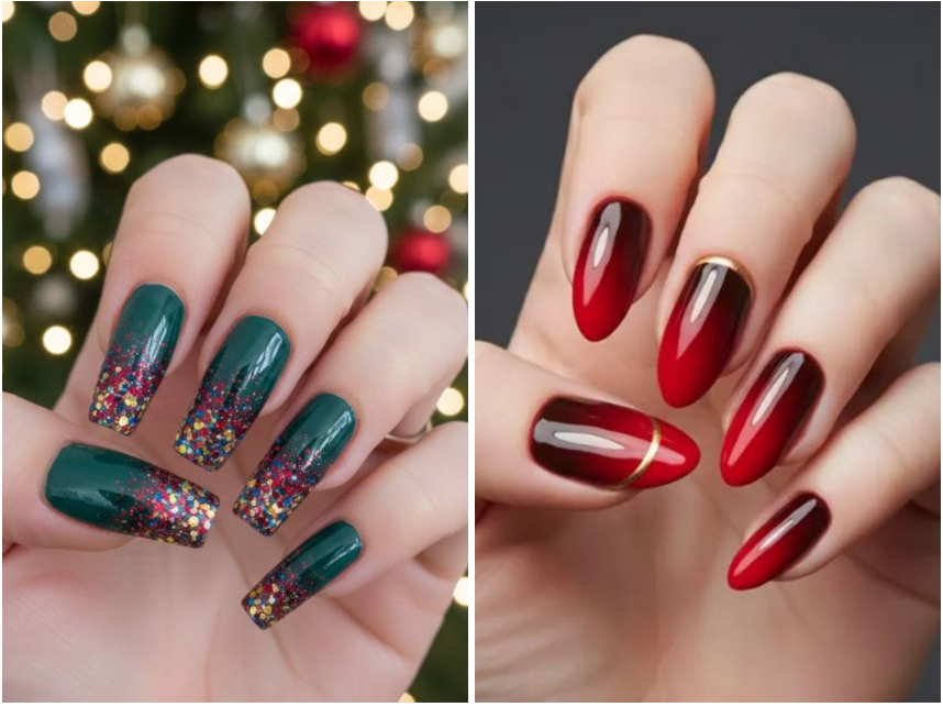 Fingertip Winter Sunsets: The Magic of Christmas Ombre Nails
