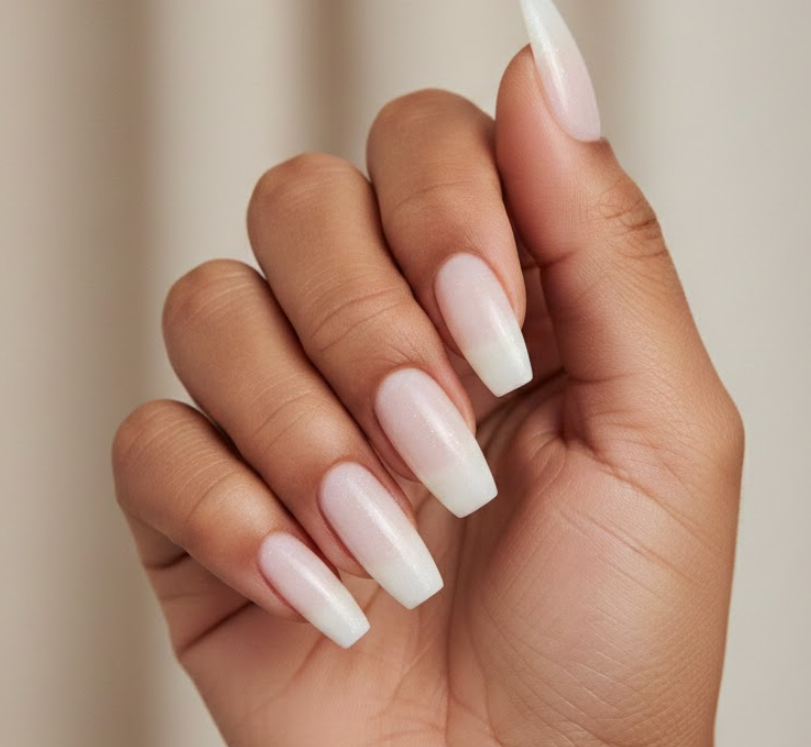white birthday nails