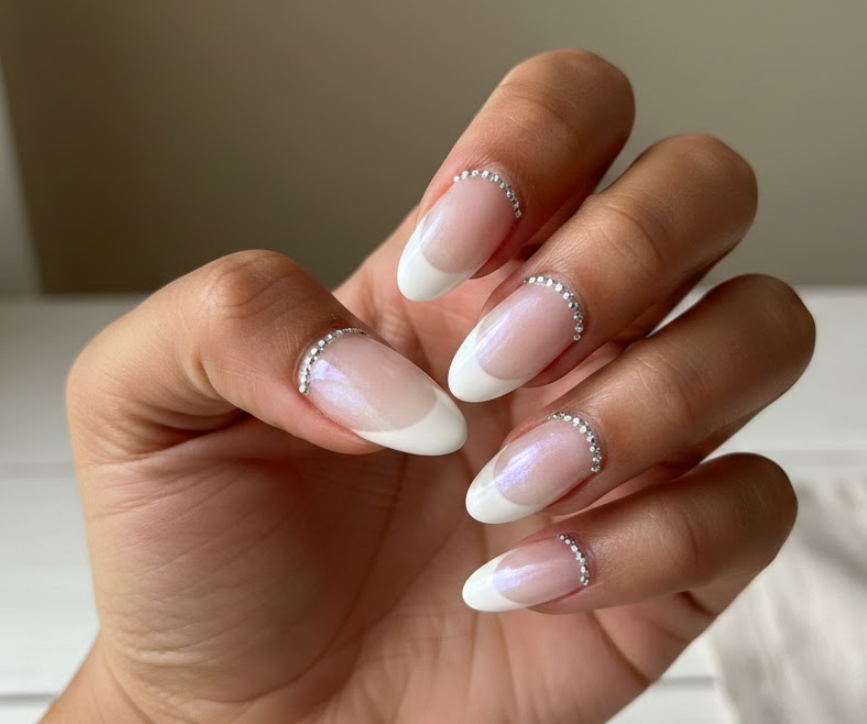 white birthday nails