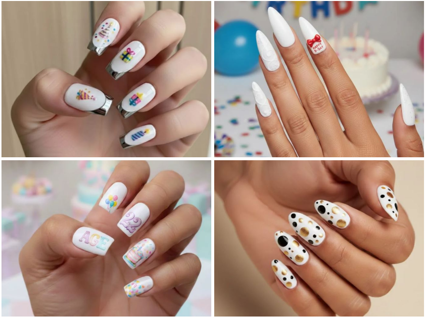 30 Best White Birthday Nail Designs to Steal the Spotlight