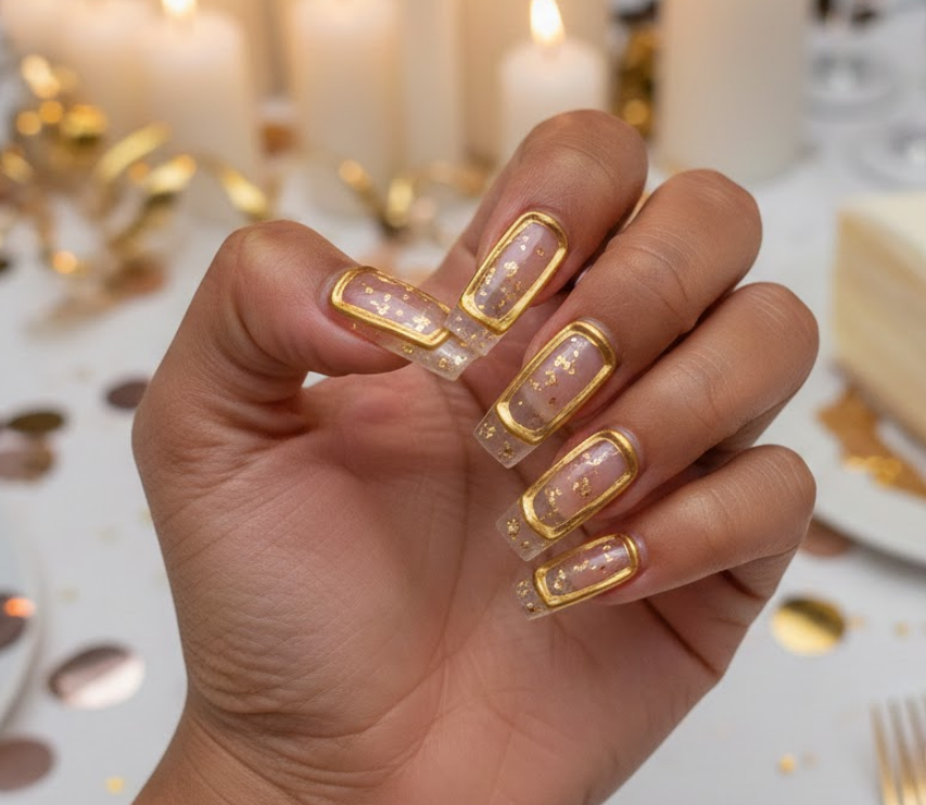 golden birthday nails