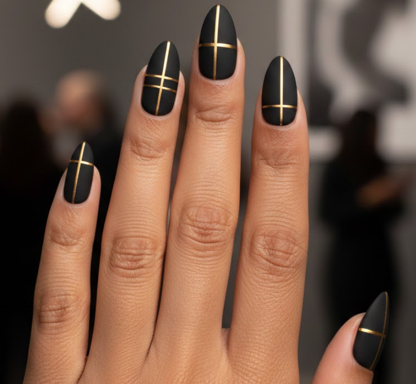 golden birthday nails