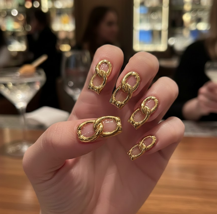 golden birthday nails