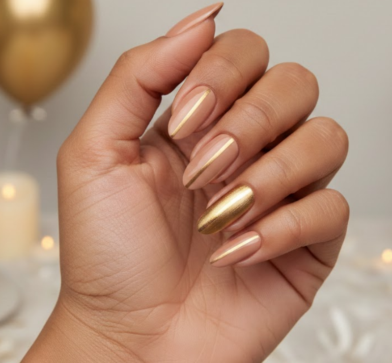 golden birthday nails