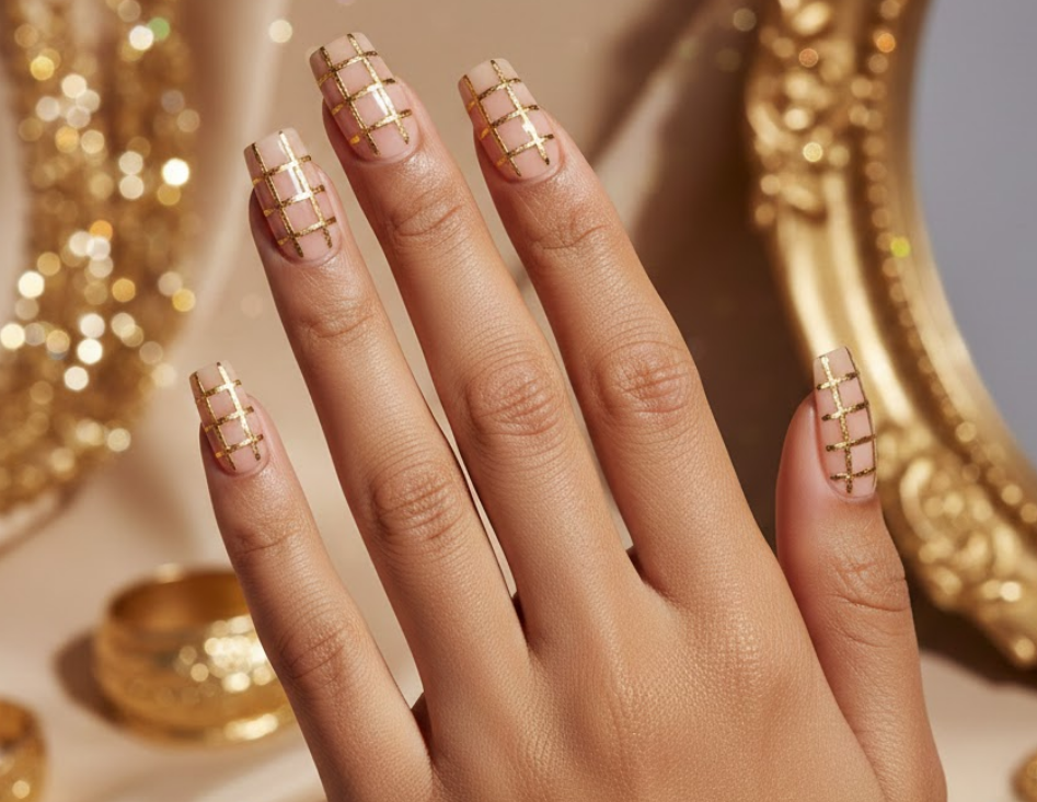 golden birthday nails