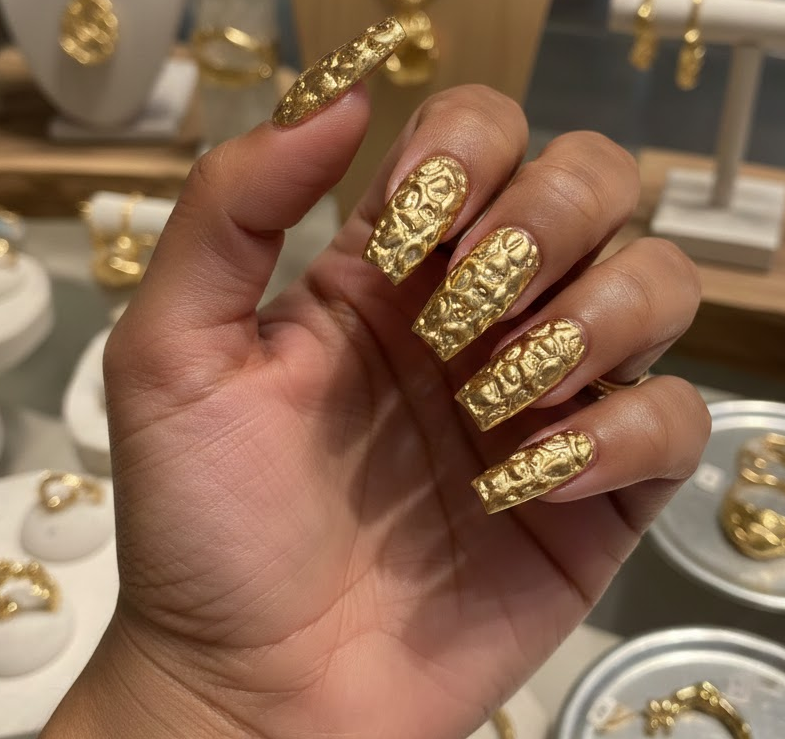 golden birthday nails