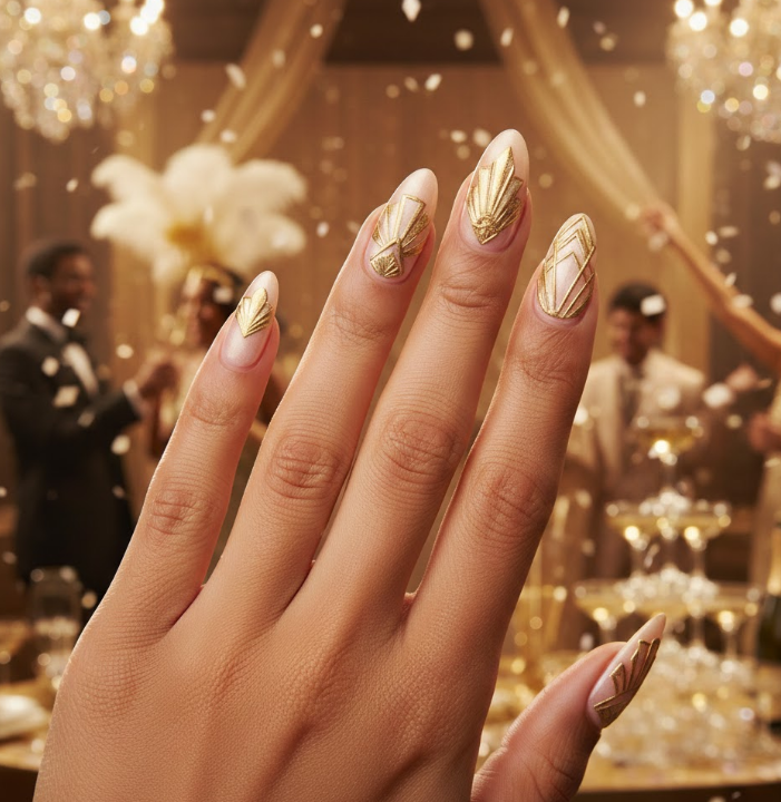 golden birthday nails