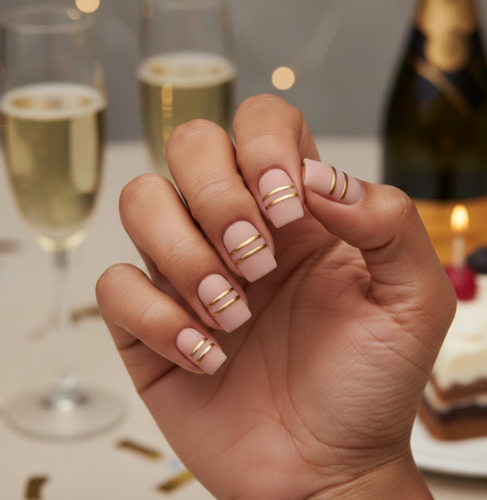 golden birthday nails