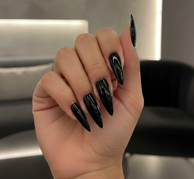 black birthday nails