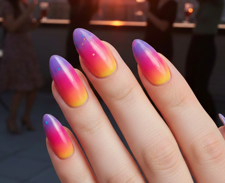 purple birthday nails