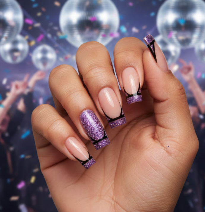 purple birthday nails