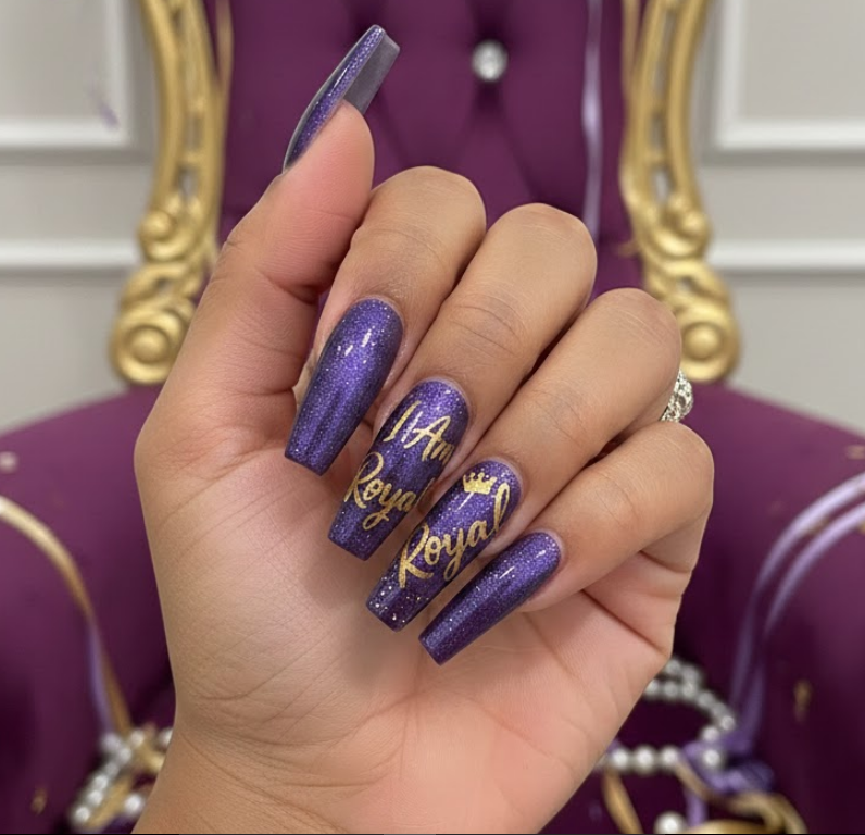 purple birthday nails