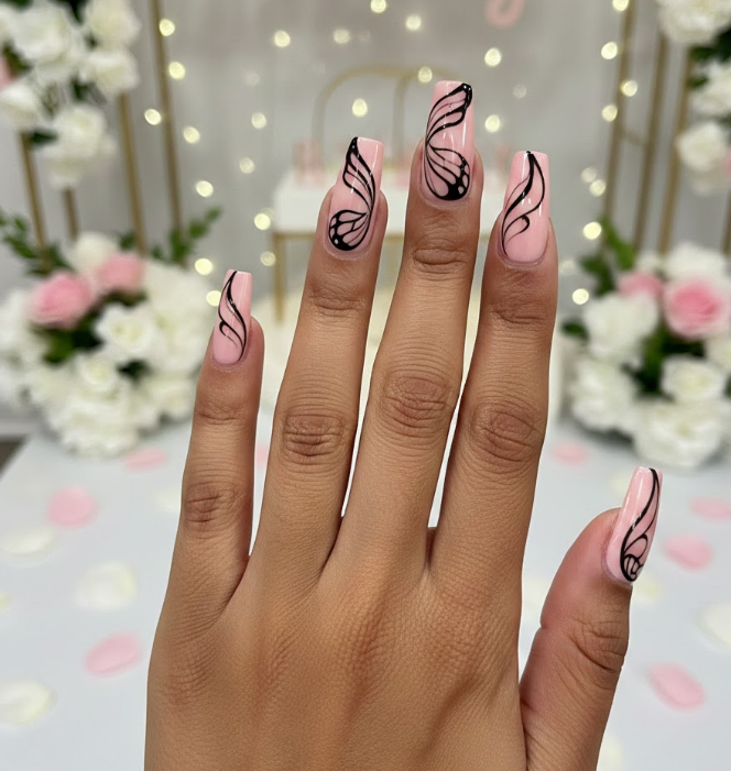 pink birthday nails