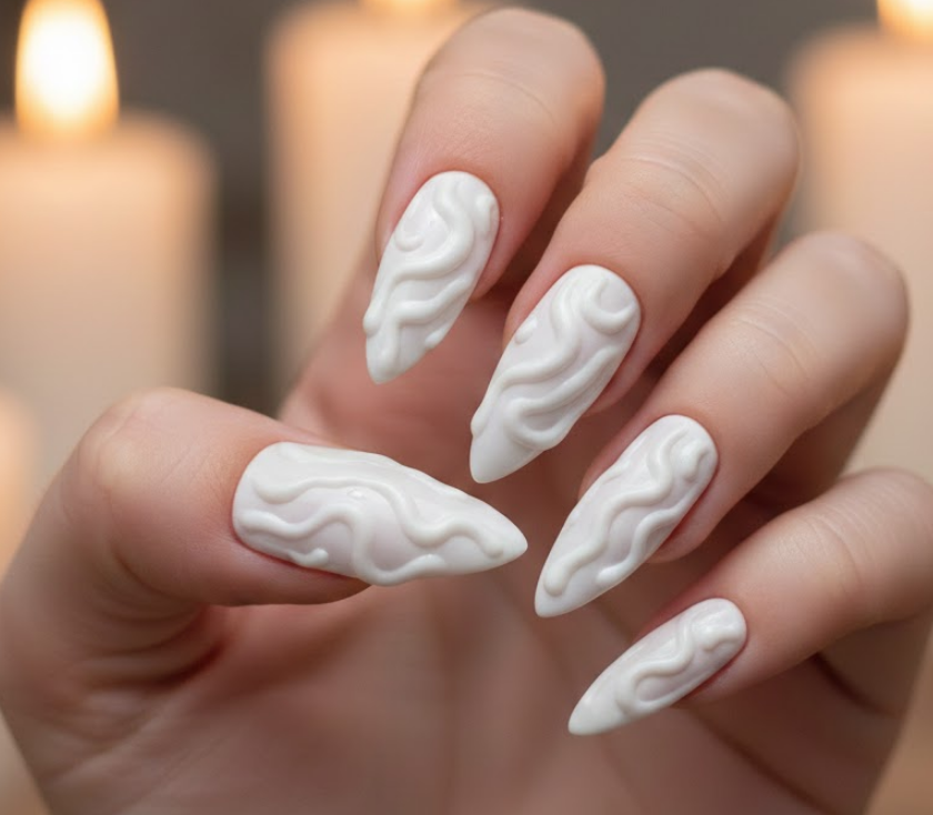 white birthday nails