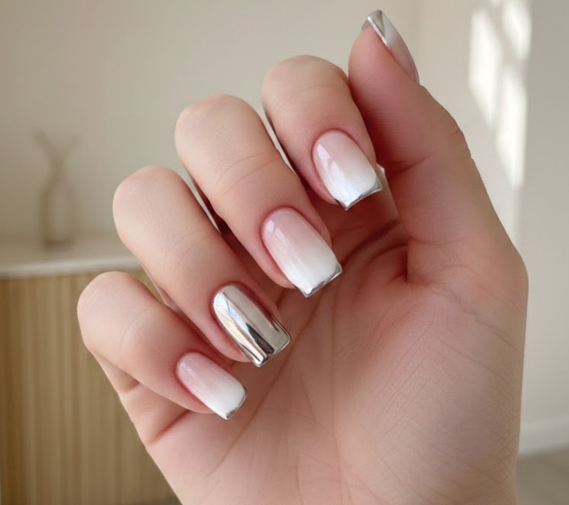 white birthday nails