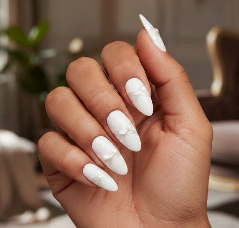 white birthday nails
