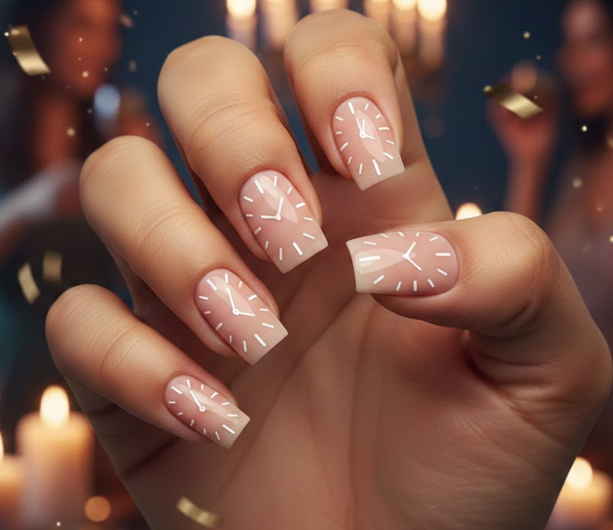 white birthday nails