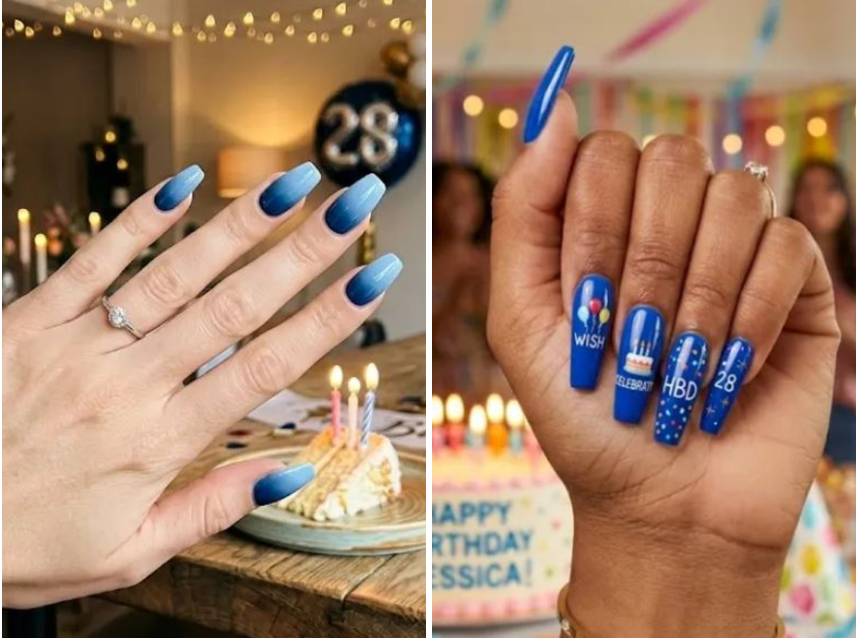 These 17 Blue Birthday Nails Serving Pure Queen Energy