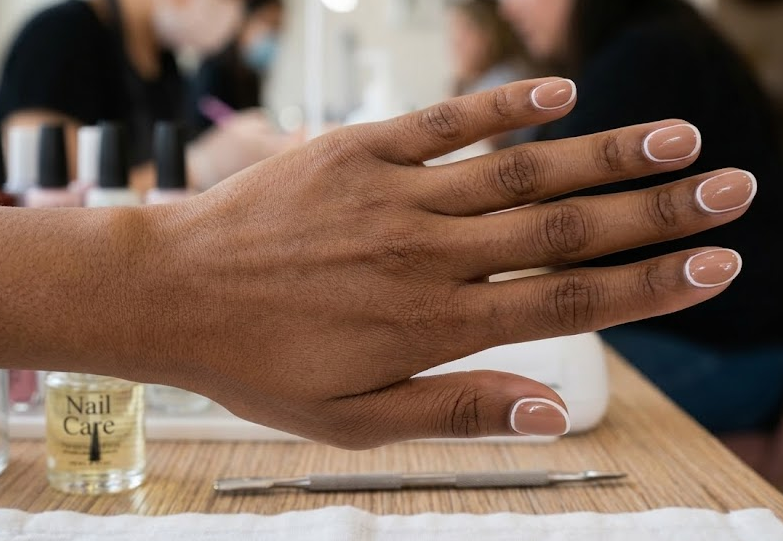white outline nails