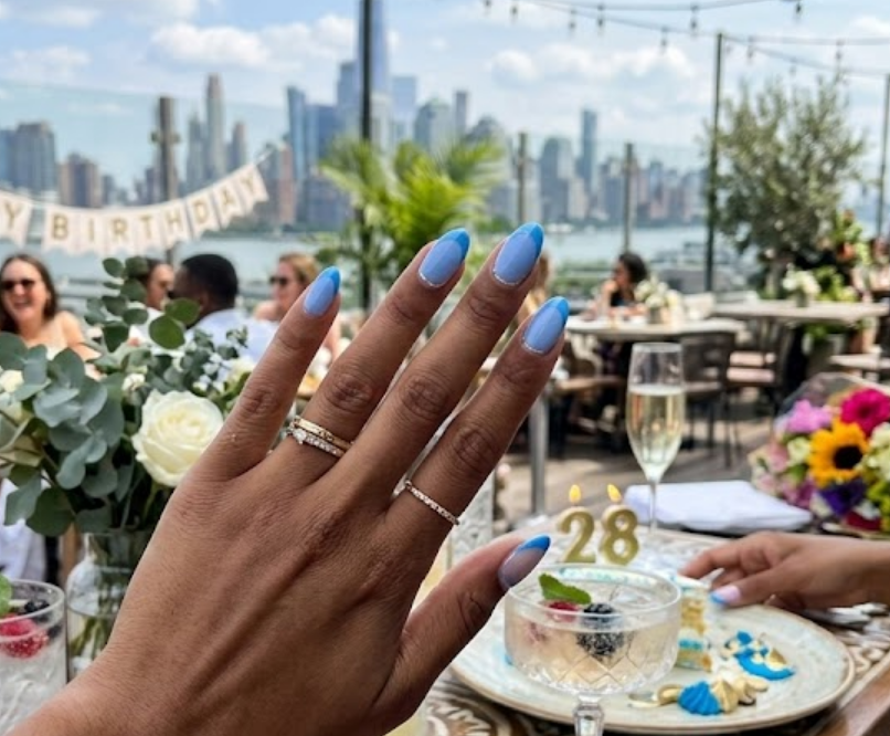 blue birthday nails