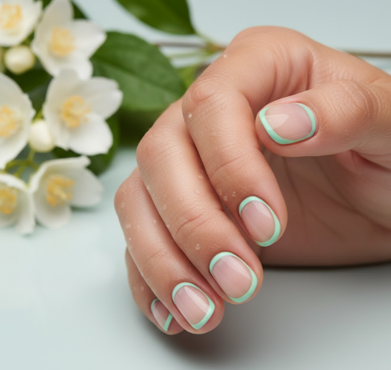green outline nails