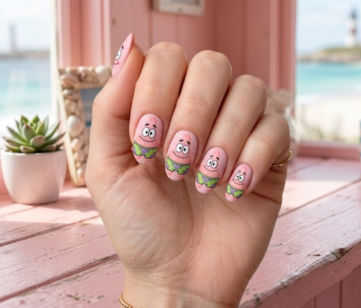 spongebob squarepants nails