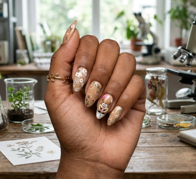 spongebob squarepants nails