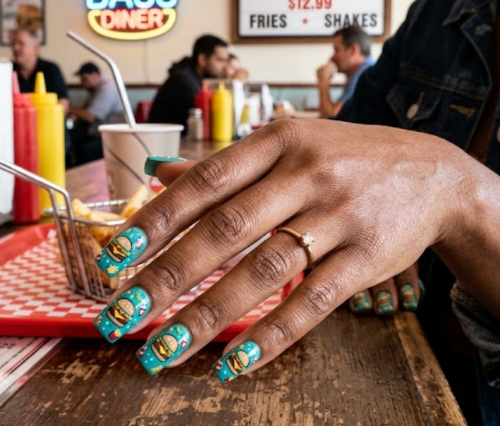spongebob squarepants nails